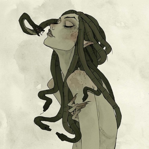 abigaillarson:Medusa! Prints of this gorgeous gorgon are available here! 