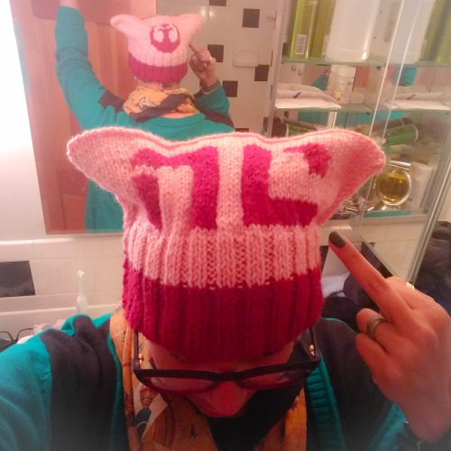 vampirerevenant: diebrarian: tehnakki: diebrarian: tehnakki: Finished my pussyhatproject hat on the 