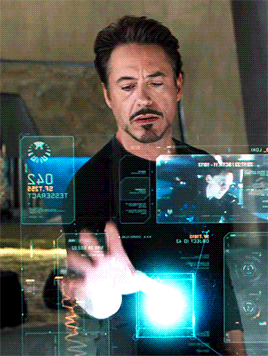 fuckyeahtonystark:Tony + The Tesseract Hologram