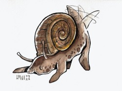 melanocetuss:a few days ago i woke up thinking: snails are cute, but what if they had legs?so i made this, and i was like “aww yeahhh such a funny animal”and then a second image popped up in my headwhat if they acted like dogs?YEAAAAHHHHH
