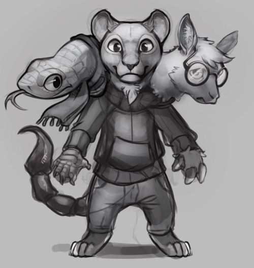 elranno:  I made a chimera cub. It’s an interesting creature to explore. Three heads, three completely different personalities, one body they have to share. Heck, they even have their own cellphone, each. 