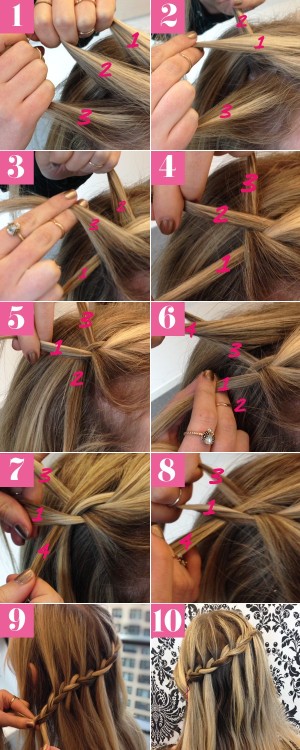 10 Steps to a Pretty Waterfall Braid Summer hair styles