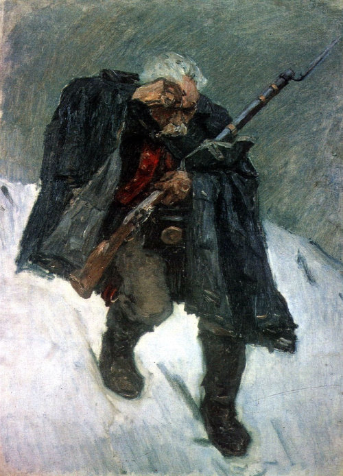 artist-surikov:Old soldier descending from