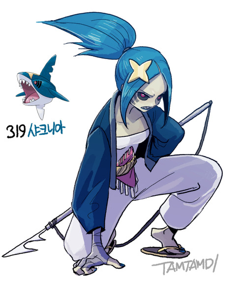 tamtamdi:  Pokemon Gijinka318. Carvanha 319. Sharpedo