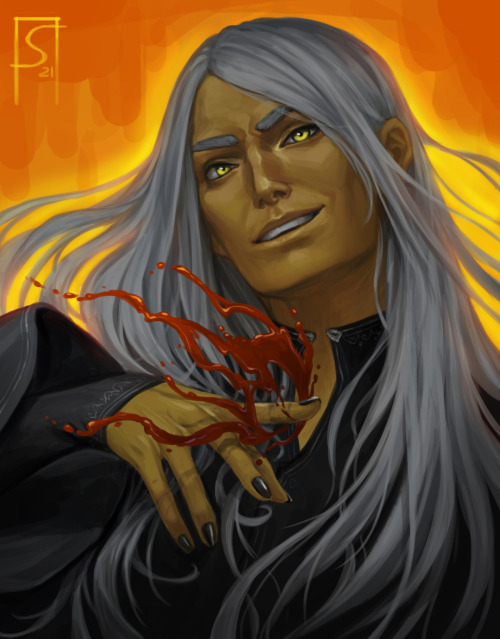 sagasketchbook:Raistlin Majere and some blood magic <3