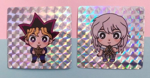 yugi and ryou holographic stickers! just added these to my shop!
