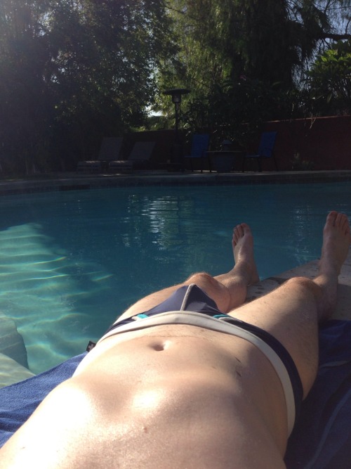 coolriko:  betterofflocked:  This is me at just another afternoon at the pool!  Nice … Chastity …
