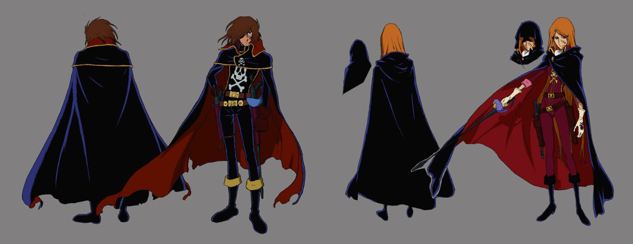 ca-tsuka:  Galaxy Express 999 designs by Nobuteru Yuki (Lodoss, Escaflowne …).Rare