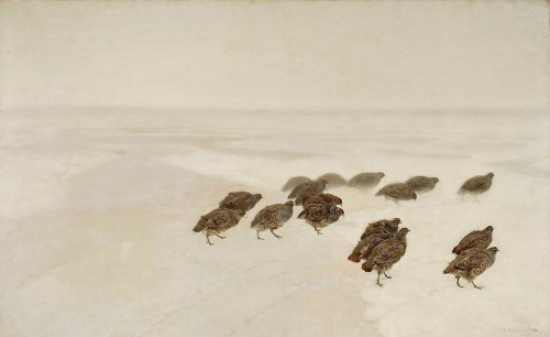 Józef Chełmoński (1849-1914) - Partridges in the snow (1891)