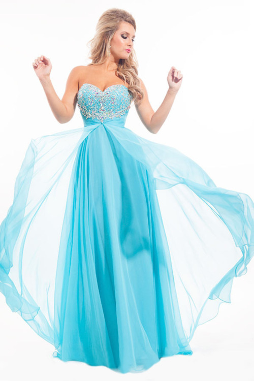 Blue and orange prom dresses