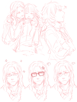 masasei:  MinAo-ish doodles because yeah THEY ARE SO CUTE!!!!!!!!!!!!!!!!!111 ///mink with hipster glasses im dying