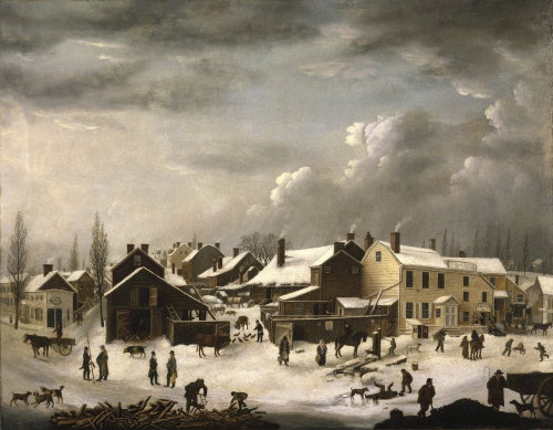 Francis Guy’s Winter Scene (circa 1819–1820) was based on the view outside of the artist’s second-st