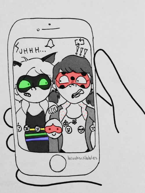 brookscribbles:marinette won’t be using snapchat for a while….doodle inspired by this post by @sepul