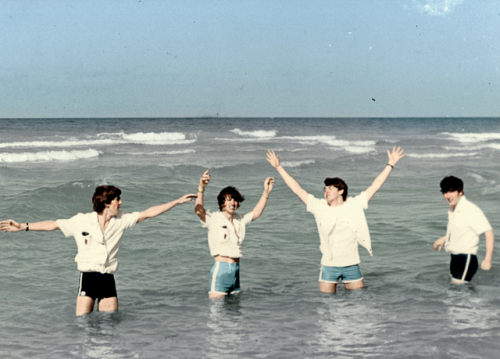 the beatles 1964 —colored by @yesterdey