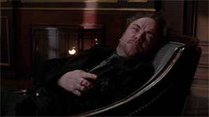 I love this gif of Crowley and the lamp 