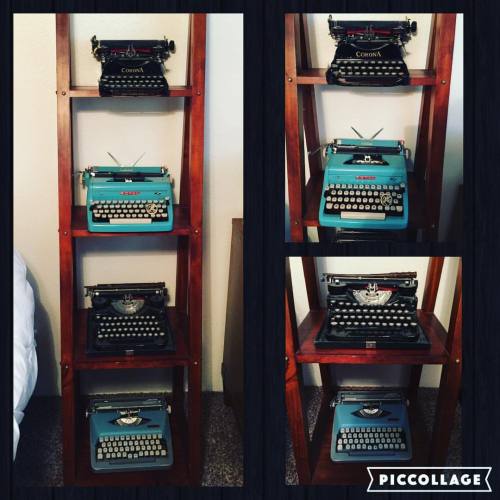 All my beautiful babies on display!#typewriter #typewriters #corona #royal #underwood #brother #co