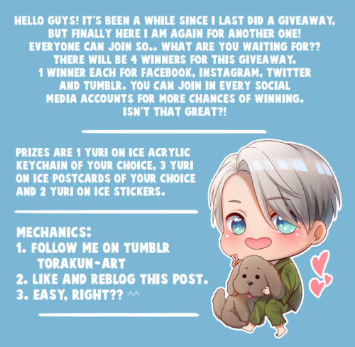 torakun-art: Hello guys! It’s been a while since I last did a giveaway, but finally here I am 