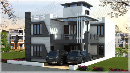 Projects Accomplished by GharPlanner (Elevation )Residential building at Hyderabad, Jabalpur, Banglo