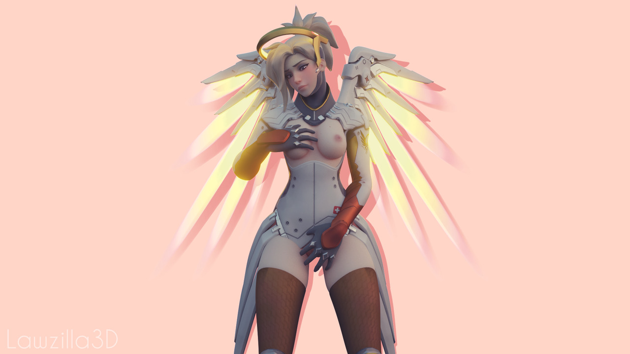 lawzilla3d:Finished my very first set of pics in 3D of Mercy from Overwatch :D!Hi-Res