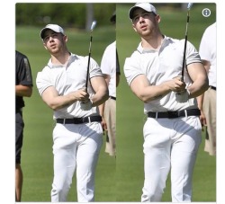 omgnakedmalecelebs1:  Nick Jonas and his golf balls and bulge