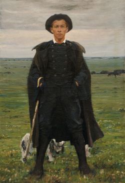 Ernst Burmester (German, 1877-1917), Portrait of a Shepherd, c. 1900. Oil on canvas, 102 x 151 cm.