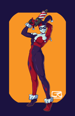 krimxonrage: That better be a whip cream gun, Harley….—20170328, Art © KrimxonRage 2017  Commission Info  Patreon  