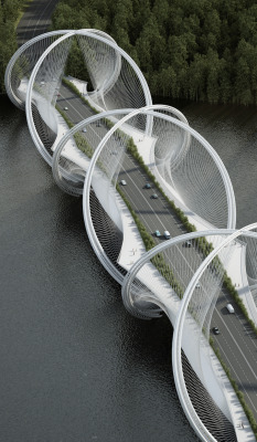 mymodernmet:  DNA-Shaped Suspension Bridge Inspired by Olympic Games’ Five Rings 