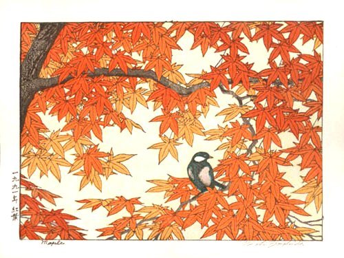 Toshi Yoshida Japanese  1911 - 1995Birds,Double Cherry, Maple   1990sCherry Blossoms, 1941