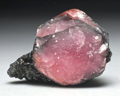 Rhodochrosite on Manganite - South Africa