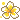 pixel art of a white and orange plumeria flower.