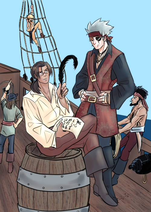 Naruto AU Week Day 7: Free Space = PIRATES for @naruto-au-week​I did it! All 7 days for Naruto AU We