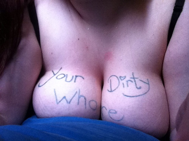 kinkykittysub:  Happy hump day  &ldquo;Your Dirty Whore.&rdquo;