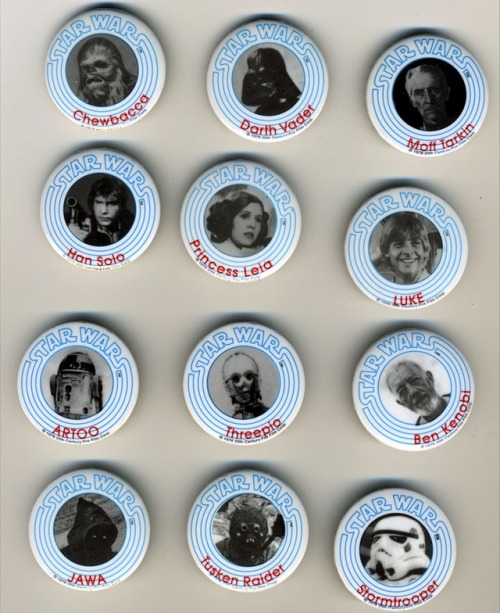  The original Star Wars Fan Club character button set.