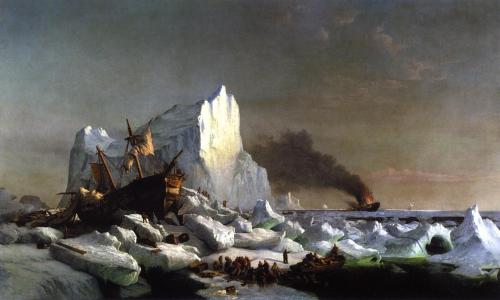 artist-william-bradford:Sealers Crushed by Icebergs, 1866, William Bradford