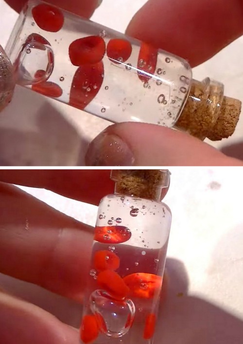 DIY Red Cells in a Bottle Necklace Video Tutorial from YouTube User COCO Chanou.This is a beyond eas
