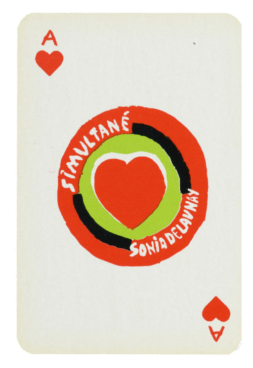 Sonia Delaunay, Simultané playing cards, 1964. Via Cooper HewittThis deck was originally designed in