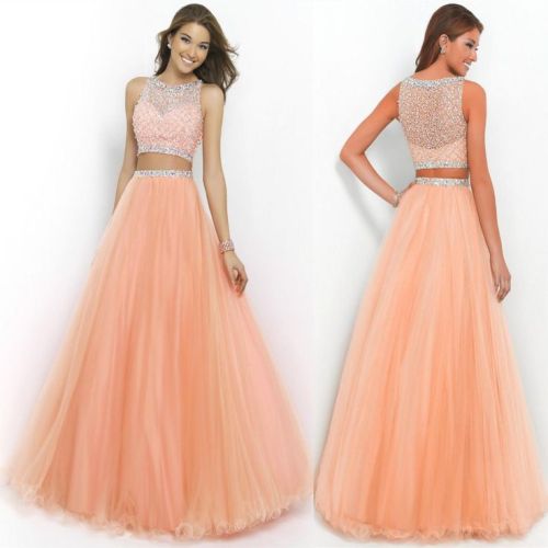 Blue and orange prom dresses