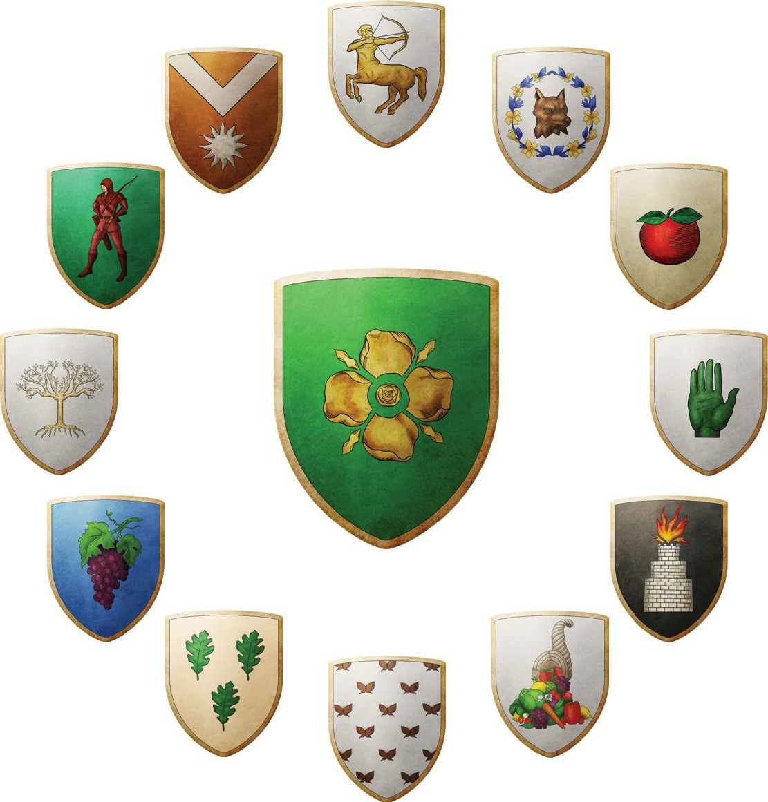nobodysuspectsthebutterfly:  The World of Ice and Fire - The arms of the Great Houses