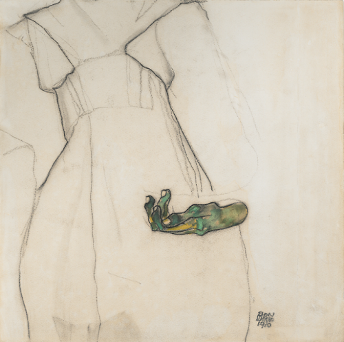 design-is-fine: Egon Schiele, The green hand, 1910. Exhibition 100 Master Drawings from the © L