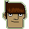 Pixel art of the head of Mike Chilton from the animated show Motorcity