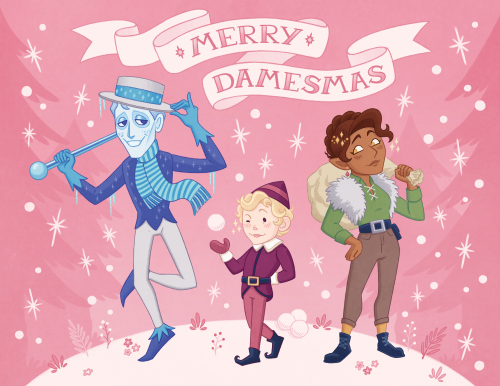 thistlebeetle:thistlebeetle:WHEW! It’s been a minute! This is the art I did for our holiday card for