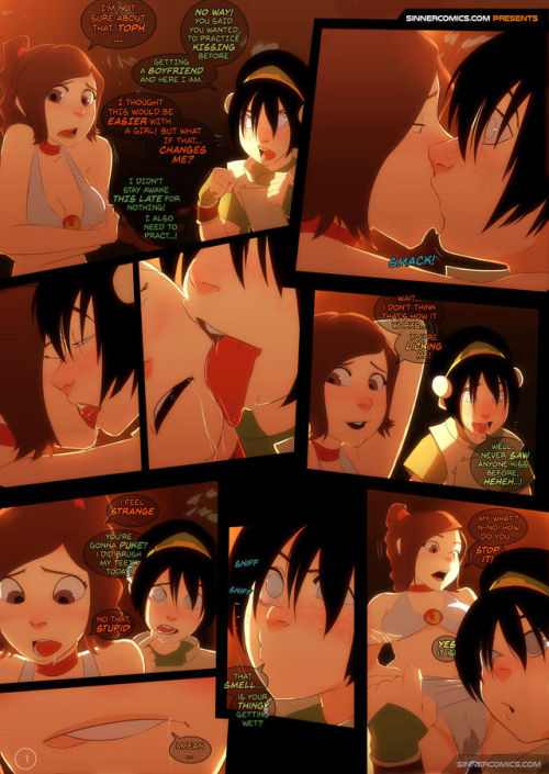 iwill4ev:  Kissing Practice Artist: Sinner P1 of 2  Huh. I never thought about these two as a ship in the anime. I primarily shipped Zuko and Toph 😍