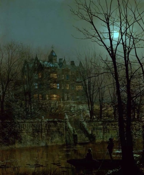 gwendhinluthol: John Atkinson Grimshaw - “Knostrop Old Hall, Leeds”, 1883