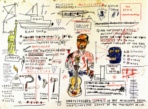 artist-basquiat: Undiscovered Genius, Jean-Michel Basquiat, 1983, Jean-Michel BasquiatMedium: acryli