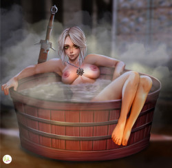 animation-masturbation:  (&gt;’-’)&gt; Hot Babe… Hot Tub 🛁