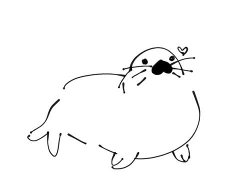 polyglotplatypus:a bunch of 30-second seal doodles i did for my boyfriend while chatting