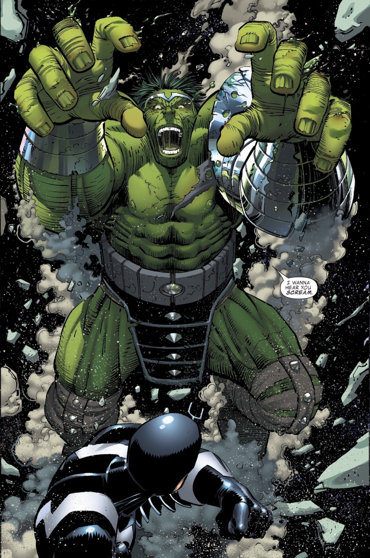 inhumansforever:  slowdeepandnegative:  World War Hulk! Hulk vs Black Bolt   this