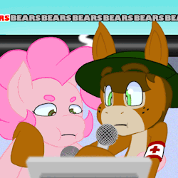 jekyllskitchen:  Commission for Charlie Foxtrot of his (awesome) character and my style of Pinkie Karaoke-ingIt was my idea to make them sing this little ditty  xD