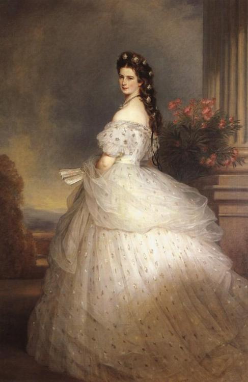 franz-xaver-winterhalter: Elizabeth, Empress of Austria, 1865, Franz Xaver WinterhalterMedium: oil,c