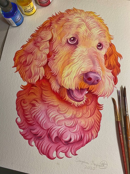 Doggo is done! I am currently open for pet portrait commissions, please DM me if you are interested 